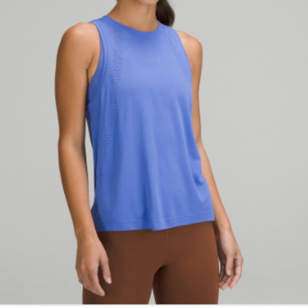 lululemon athletica Perforated Sleeveless Tank Top in Periwinkle Blue